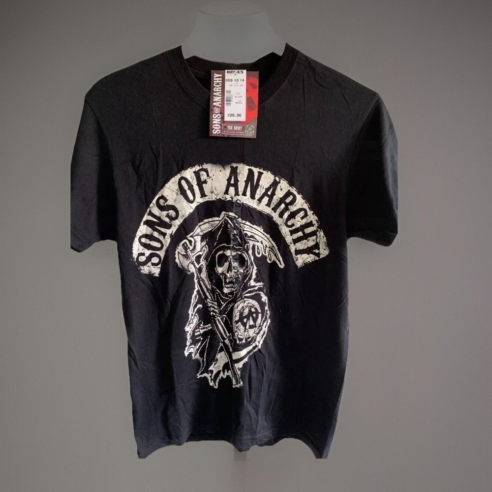 NWT Sons Of Anarchy TV Show Logo T-Shirt Size Small black logo graphic print